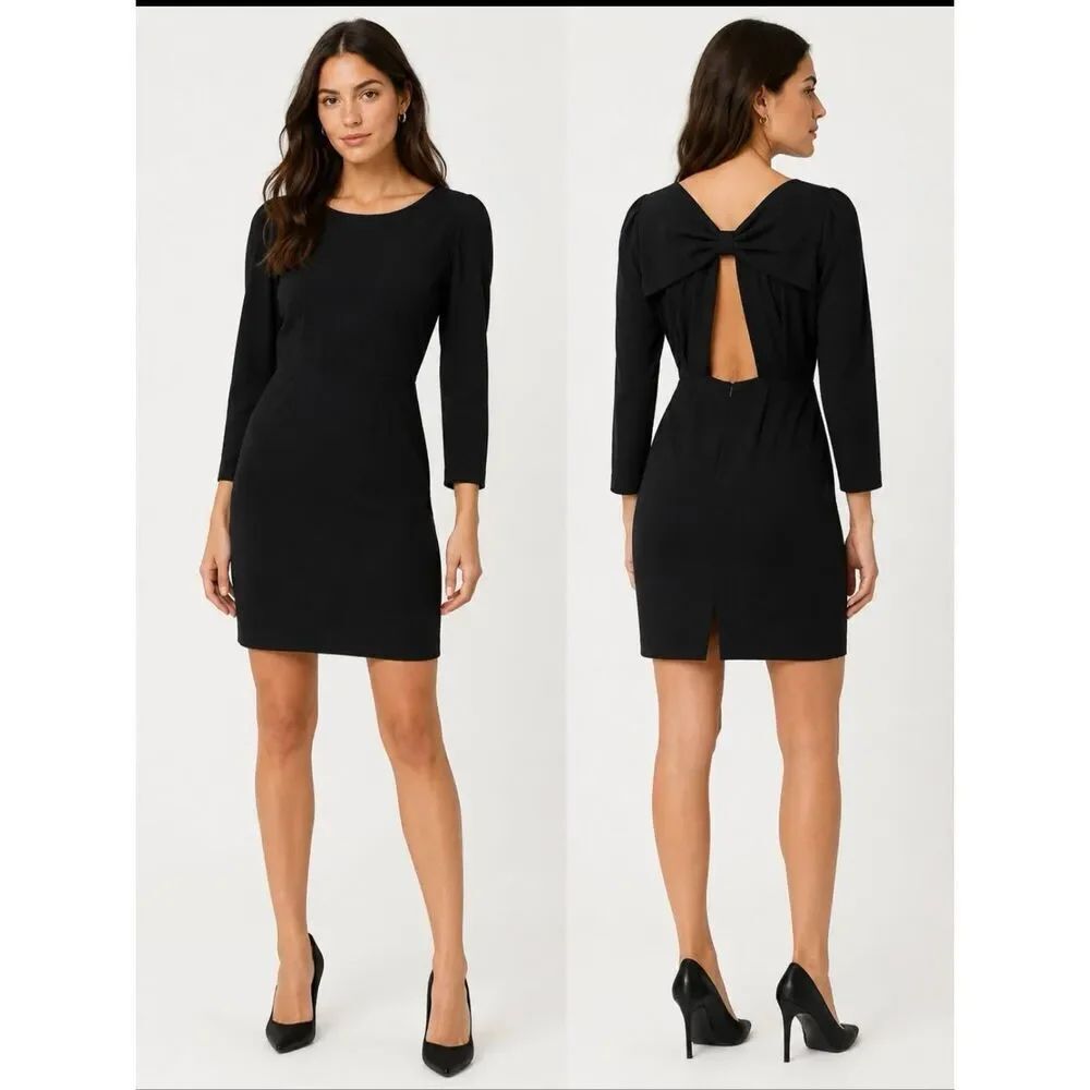 Vintage Nipton Boutique wool Long sleeve black dress sz 10 deadstock